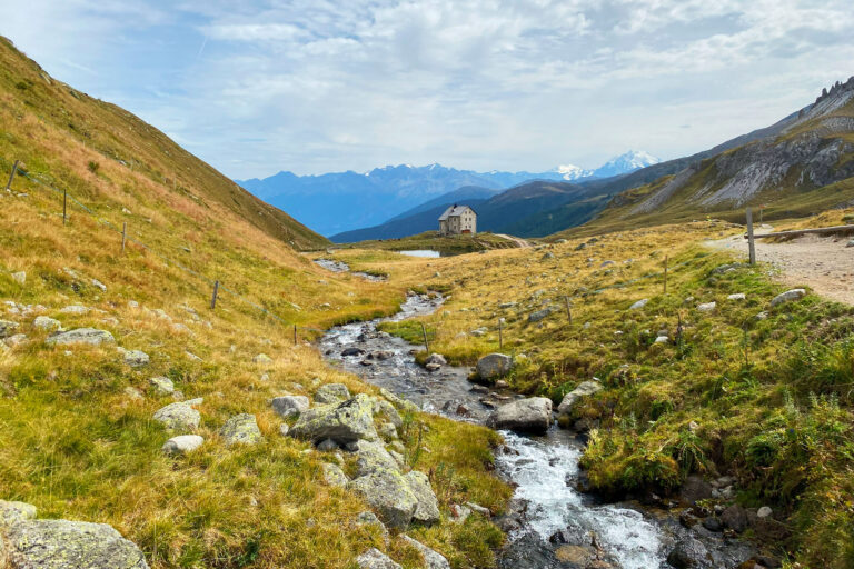 Gebirgsbach bei der alten Pforzheimer Hütte in Südtirol